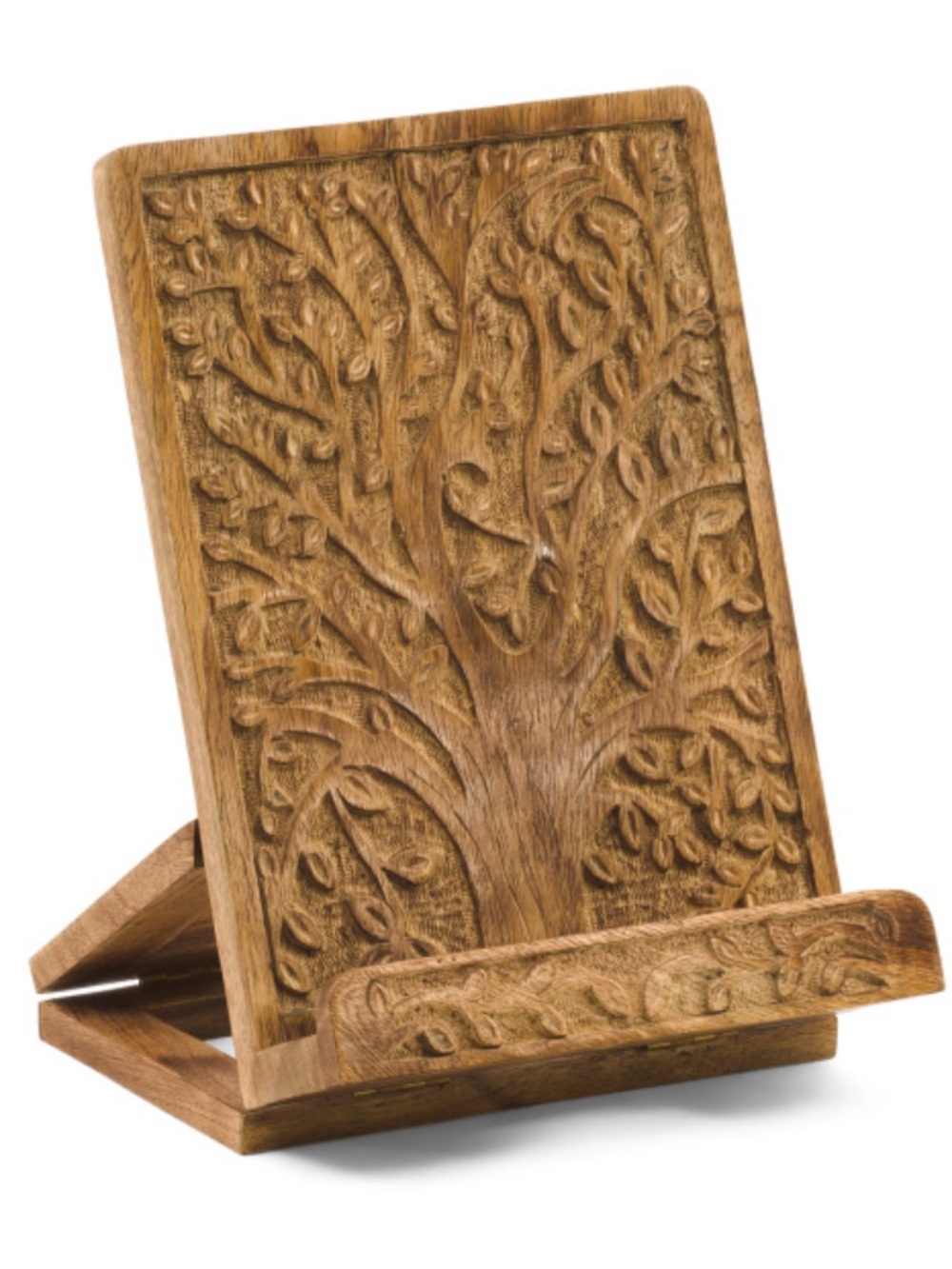 MATR BOOMIE 10.25in Solid Wood Aranyani Tree Of Life Book And Tablet Stand